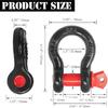2 Pcs 1/2" D Ring Shackle 12 Ton (26,455 lbs) Maximum Break Strength with 5/8