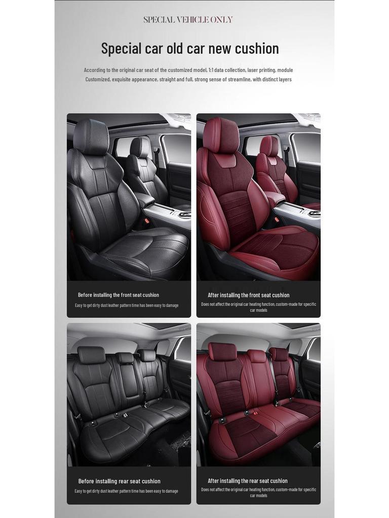 Huse de scaun personalizate din piele întoarsă pentru Land Rover Range Rover Evoque - Acoperire completă, 5 locuri