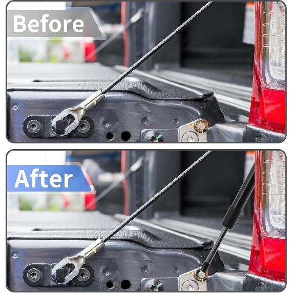 Tailgate Assist for Ford for Ranger 2019-2024 Tailgate Pickup Truck Lift Support Strut Black with Mounting Bracket 1 Set
