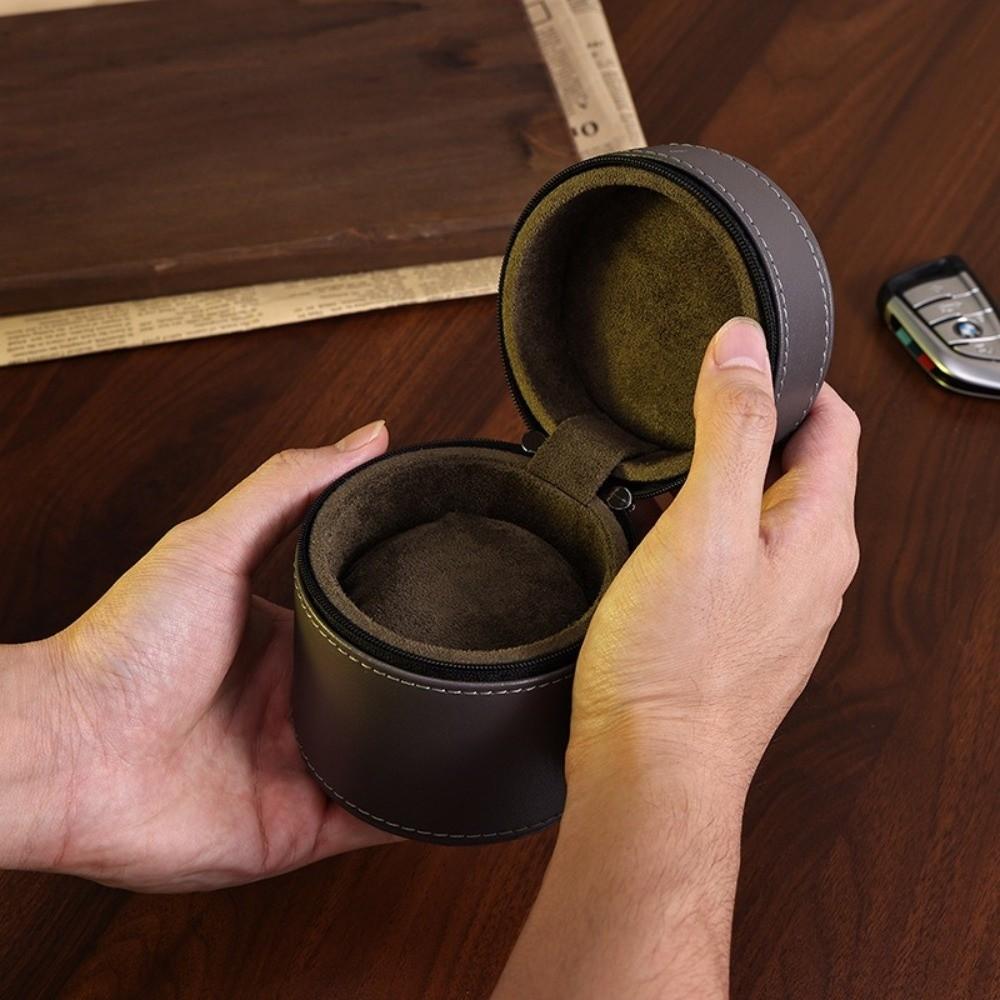 Zipper Closure Watch Storage Box PU Leather Watch Storage Holder Watch Display Case Daily Commute