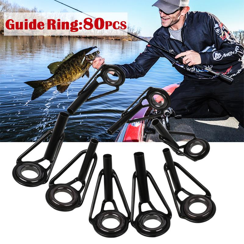 SOUGAYILANG 80 PCS Fishing Rod Guide In Different Sizes Fishing Rod Tools Accessories Fishing Gear