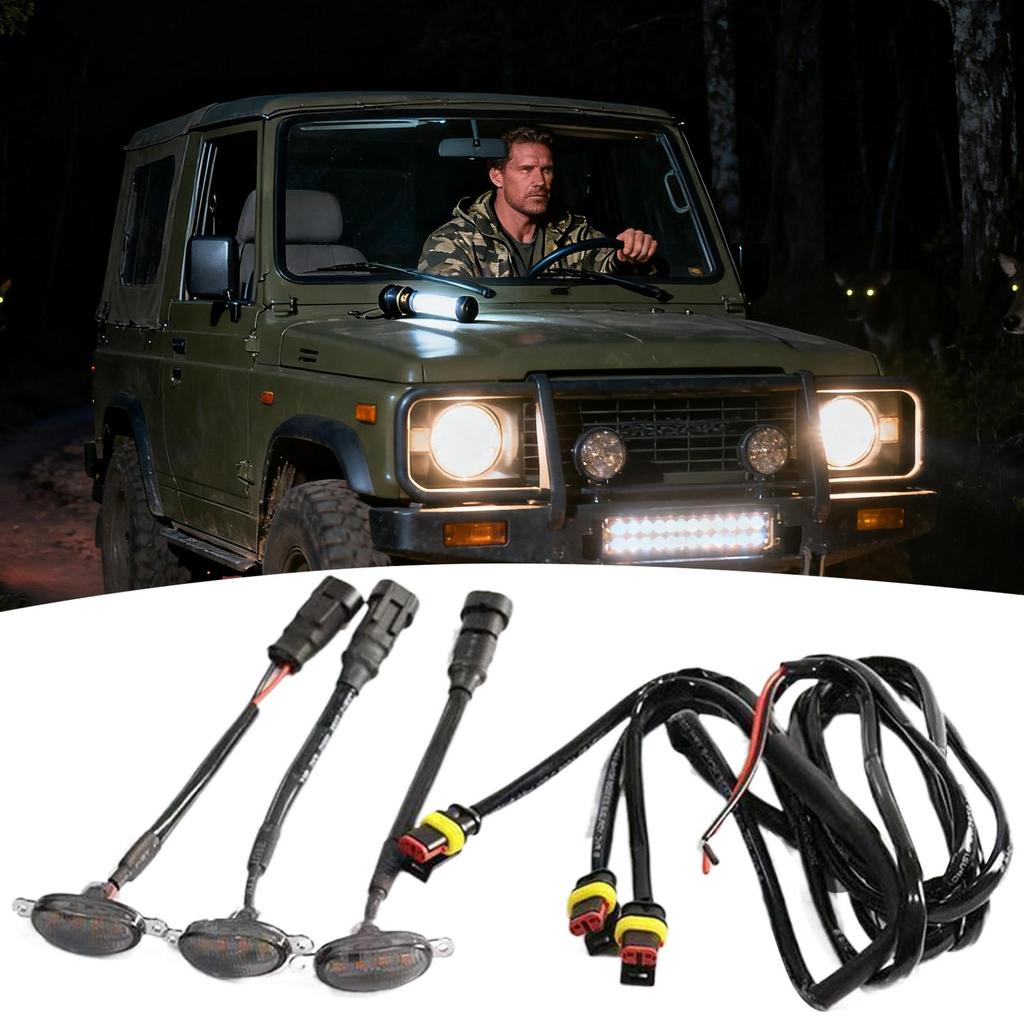 For Ford F-150 Car Front Grille Lights Waterproof Exterior Decoration Hood Grille Lights Bright For Car For Camping Travel