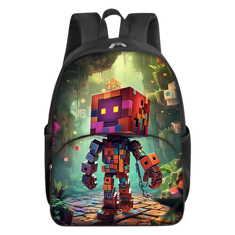 Best Gifts for Boys and Girls Popular Games 2D Flat Cartoon School Backpack with Front Pocket Fashion Waterproof Design