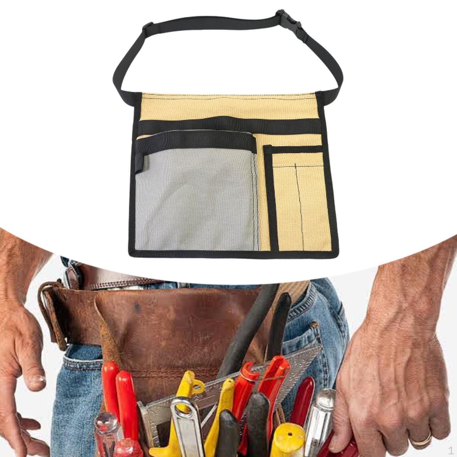 

Single Side Tool Belt Pouch,Utility Bag Multi Pocket Sturdy Work Organizer Adjustable for