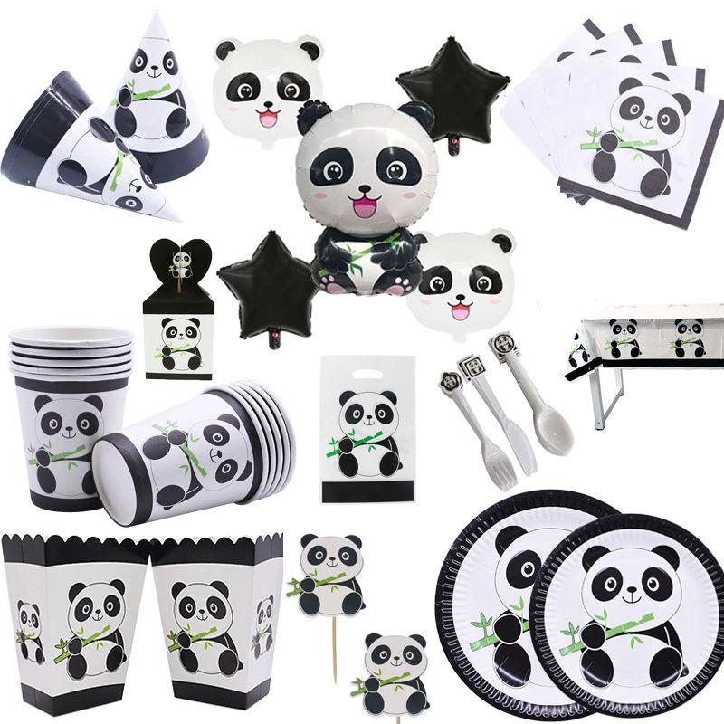 Charming Cartoon Panda Party Supplies Tableware Decor For Children's Day Festivities