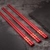 Chinese Red Double Happiness Gold-Tipped Serving Chopsticks