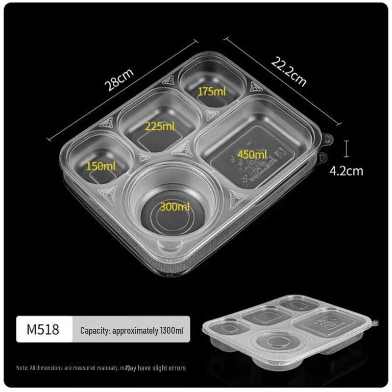 Shengbilai 5-Compartment Disposable Meal Box