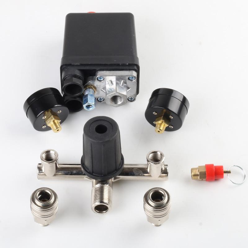 90-120Psi Air Compressor Pressure Control Switch Valve Manifold Regulator Gauges