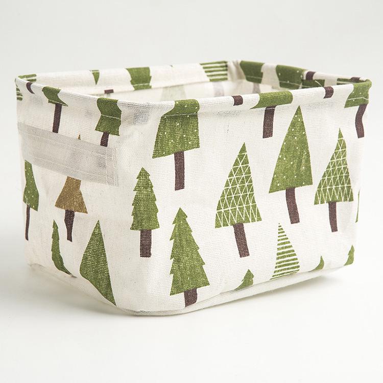 Wasserdichter Aufbewahrungskorb aus Baumwolle und Leinen, faltbar, für Schreibtisch, Kosmetik und Kleidung