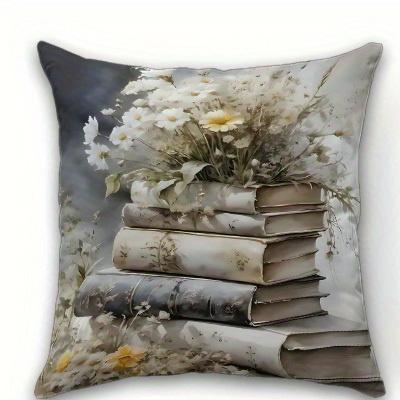 1/4pcs Rustic Farmhouse Throw Pillow Covers Vintage Floral Book Still Life Cushion Cases for Home Decor Cushion Cover