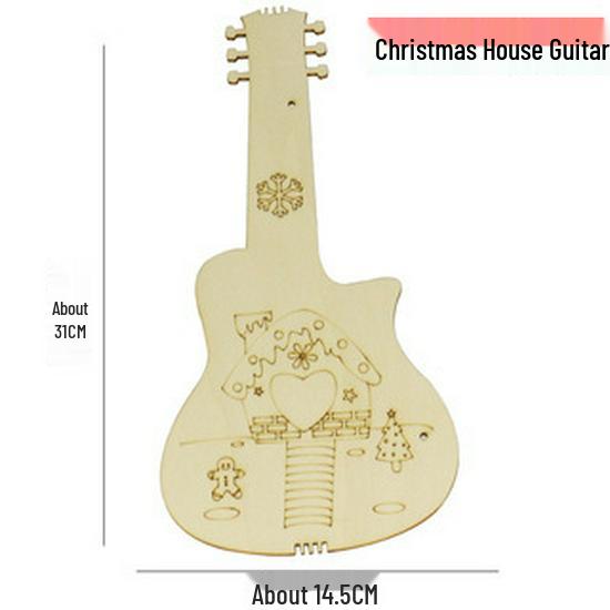 Handgefertigte Holz Kinder DIY Malerei Kritzel Gitarre Schmuck und Musikinstrument für den Kindergarten