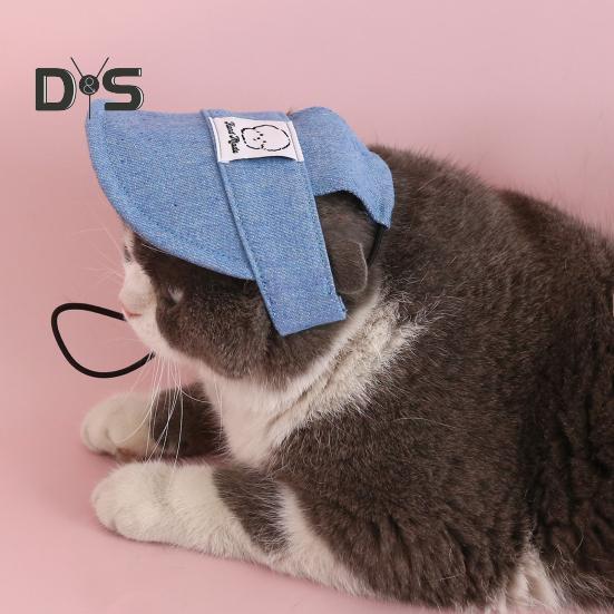 قبعة بيسبول كرتونية للحيوانات الأليفة بفتحات للأذن، قبعة شمس خارجية للكلاب مع أشرطة قابلة للتعديل، قبعة واقية من الأشعة فوق البنفسجية للكلاب والقطط الصغيرة والمتوسطة