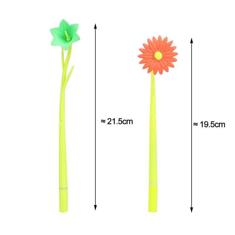 2PCS Cute Plant Flowers Soft Silicone Gel Pen for Writing Office School Supplies Signing Pen