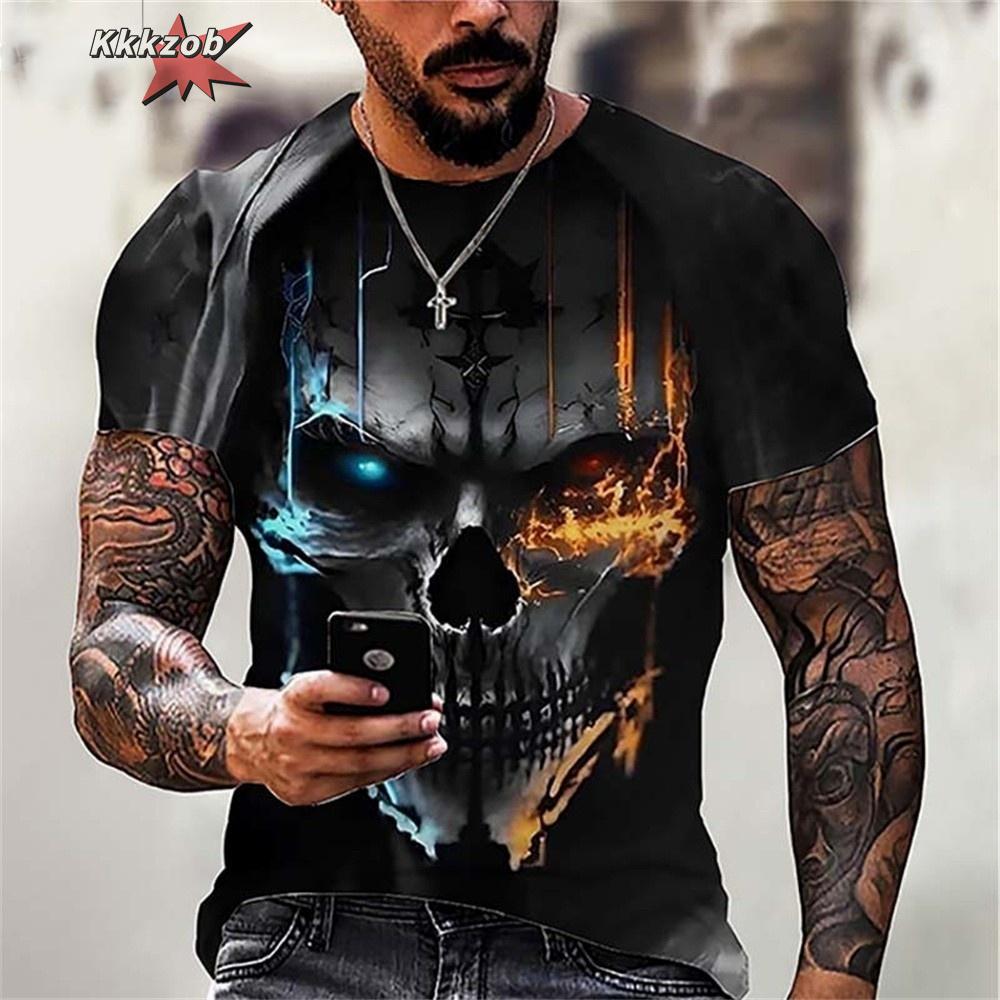 Summer Round Neck 3D Print Top Fashionable Casual Short Sleeved Men's T-shirts