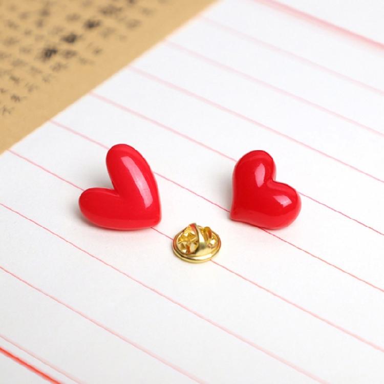 Red Heart Shape Enamel Pins Sweater Shawl Pins Heart Shape Lapel Pins for Shawls