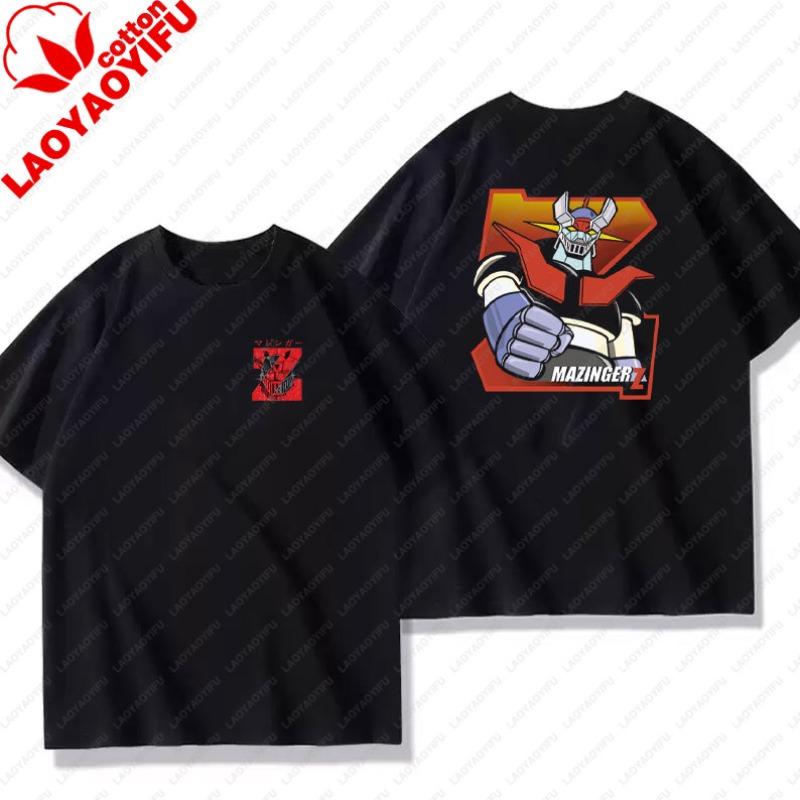 Unisex Cotton TShirts Mazinger Z Anime Robot Summer Casual Fashion Short Sleeve T Shirt Oversized Harajuku Tees Tops Kid Clothing