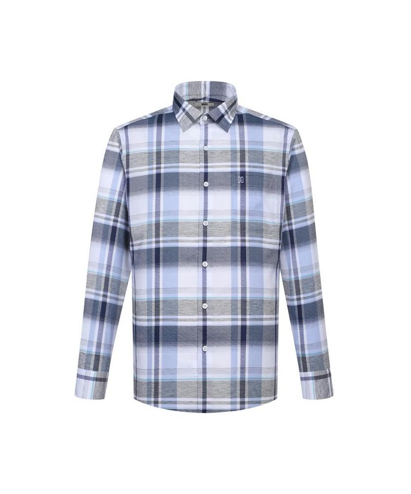 Dagseusyeocheu Linen Blend No-Care Medium Check Shirt_Dls1Shcl102B1