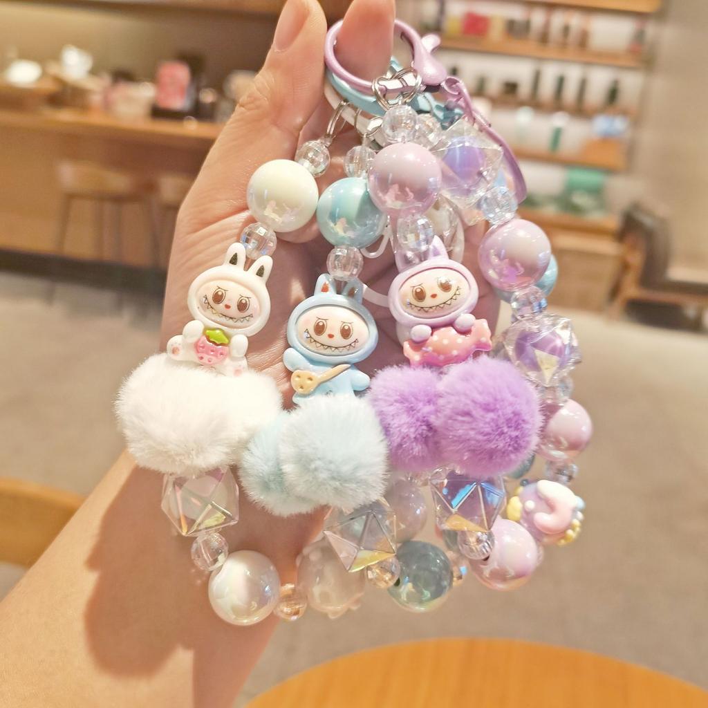 New Cartoon Doll Lilith Mobile Phone Chain Hand-painted Bead String Keychain Mobile Phone Case Hanging Chain