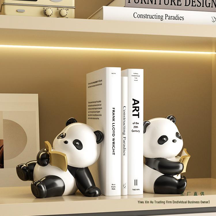 Panda Bookends for Kids' Room & Bookshelf Decoration