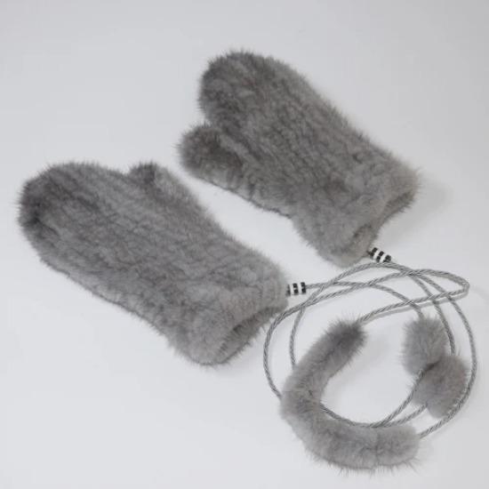 New Knitted Natural Mink Fur Gloves Women Winter Warm Good Elastic Mink Fur Mittens Russian Female Genuine Fur Glove