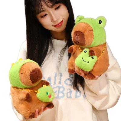 Lovelys Capybara Soft Toy Plush Frog Dinosaur Capibara Cute Things Kawaii Stuffed Doll Small Detachable Backpack Birthday Gift
