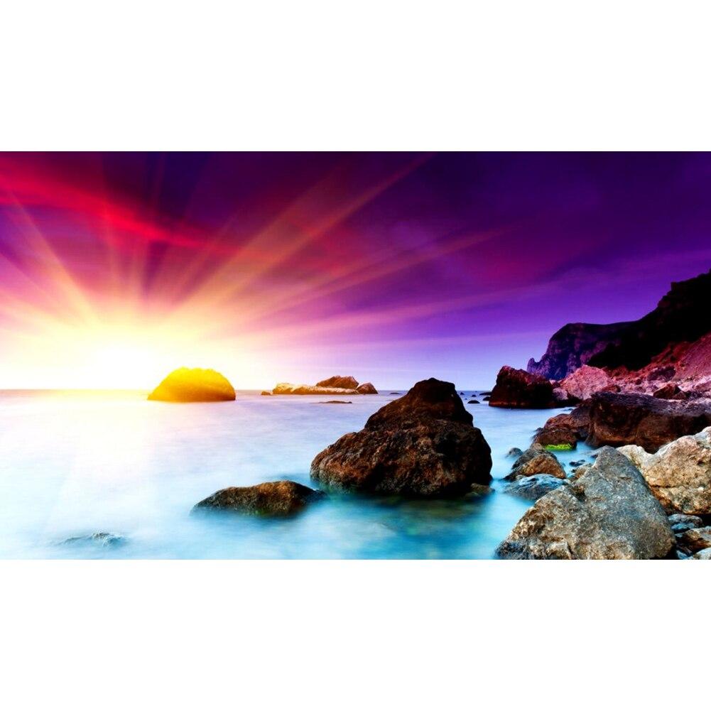 5D Full Round Diamond DIY Landscape Diamond Painting Cross Stitch Windmill Lavender Garden Rhinestone Embroidery Home Decoration