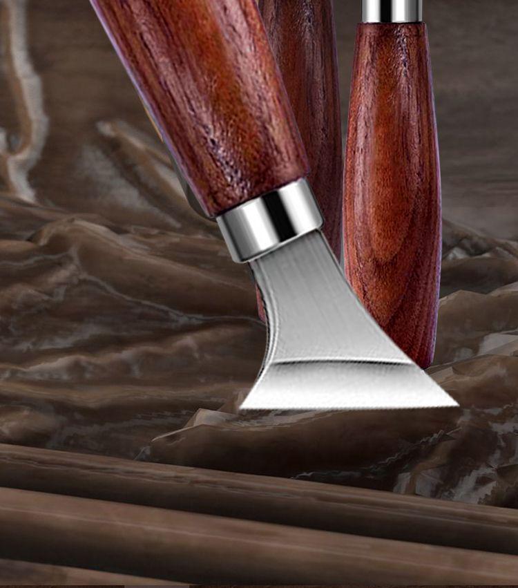 Set de cuțite pentru sculptură în lemn realizat manual: Cuțit curbat pentru cioplit și unealtă pentru scobit linguri pentru DIY