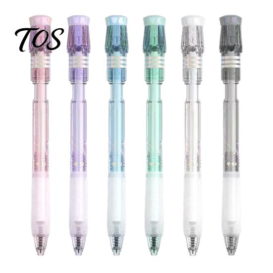 Comfortable Grip Pens Turbine Spinning Gel Pen, Stress Relief Gyro Top Quick-drying Precision Writing Tools 0.5mm Black Ink Pen for Office School And