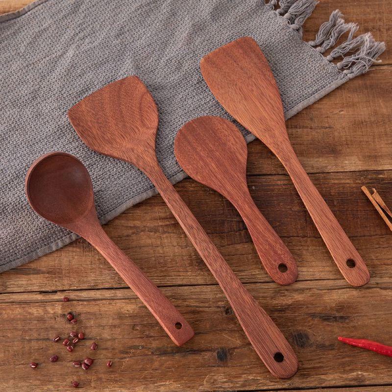 Non-slip Long Handle Wooden Kitchen Utensil