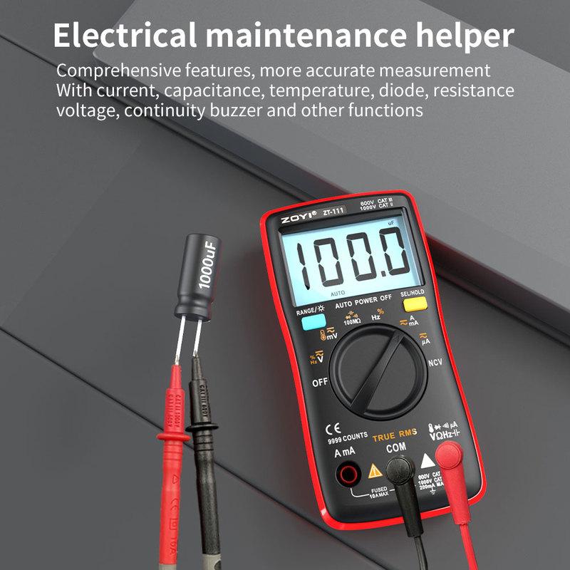 ZOYI ZT111 4-Digit High-Precision Auto-Ranging Digital Multimeter with Overload Protection for Appliance Repair-NCV