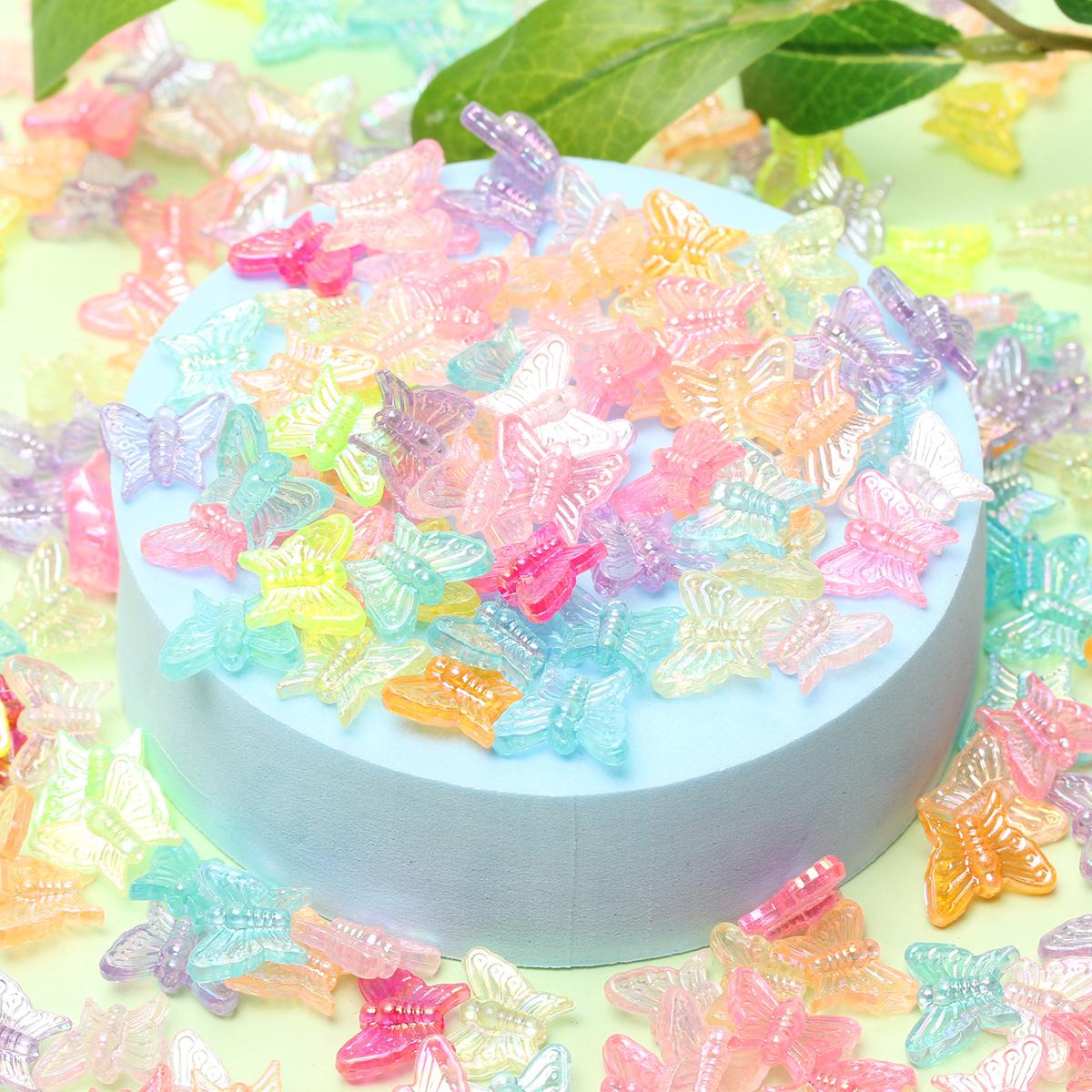 

400 шт с отверстием хрустальные бусины-бабочки браслет изготовление ожерелья 13*16 мм акрил AB цвет ручная работа для изготовления ювелирных изделий изготовленные свободные бусины-разделители