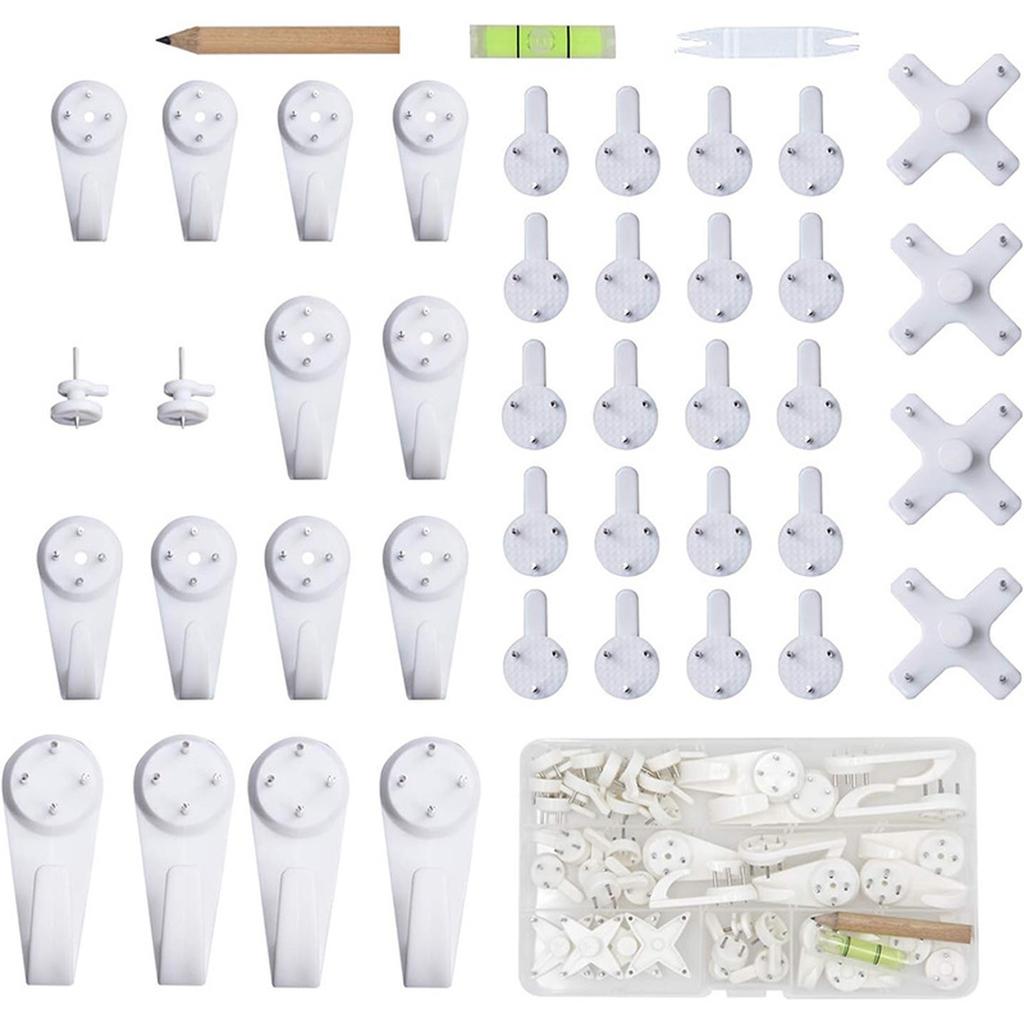 43PCS Nail Hooks – Damage-Free Plastic Hooks for Frames & Cross-