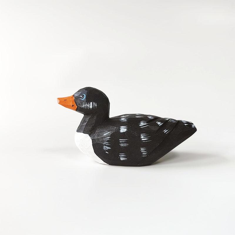 Hand-Carved Wooden Duck Ornament - Small Animal Decor for Creative Home Living Room