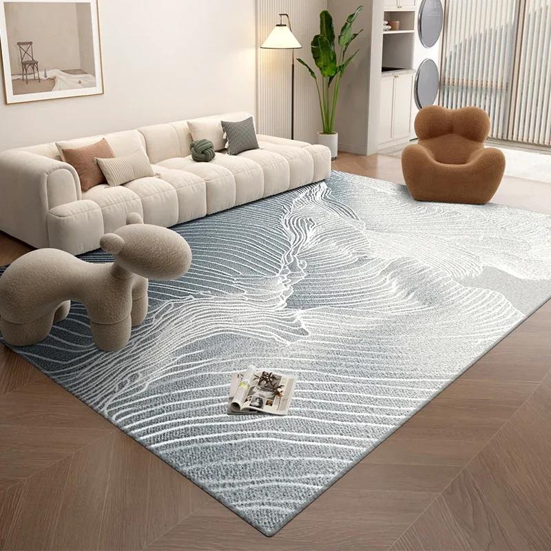 Nordic Style Textured Area Rug for Living Room Bedroom Oversized Machine Washable Non-Slip Soft Floor Mat