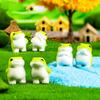 Mini Resin Frog Figurine Small Little Animal Ornament Cartoon Miniature Frog Statue for Micro Fairy Garden Landscape DIY Terrarium Crafts