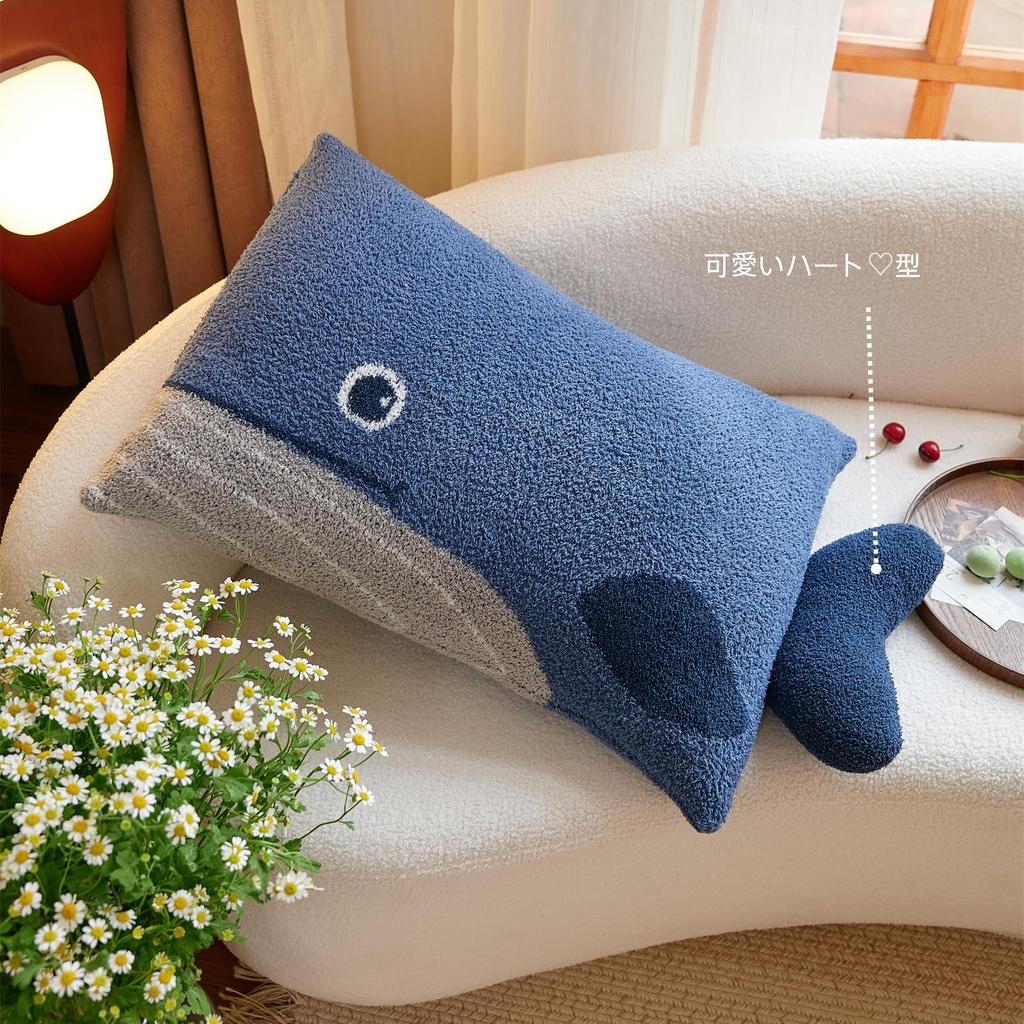 MOKOYA Flauschiges Hugmochi Kissen, Plüschtier, Groß, Niedliches Sofa-/Stuhl Kissen, Nickerchen Kissen Größe, MocoTomo Stilvoller Walflosse