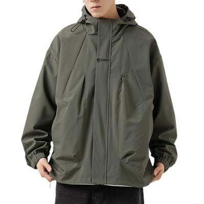 Men's Outdoor Sports Casual Solid Color Assault Jacket Men's New Loose Workwear Trendy Brand Functional Wind Jacket