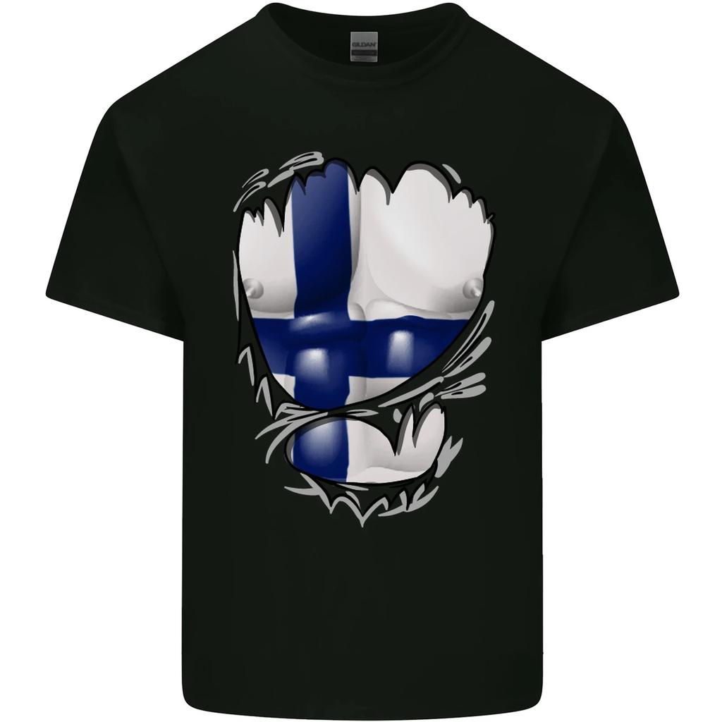 Gym Finnish Flag Ripped Muscles Finland Kids T-Shirt Childrens
