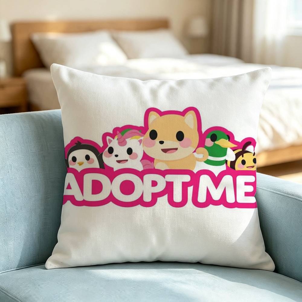 Adopts Me Game Pet E-Egg Square Double-Sided printed Pillow Case Bedroom Bedside Pillow Sofa Cushion Cover Gift