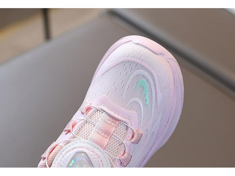 Kids' Gradient Sports Shoes with Rotating Button - 2026 Spring Lightweight Running Sneakers for Girls