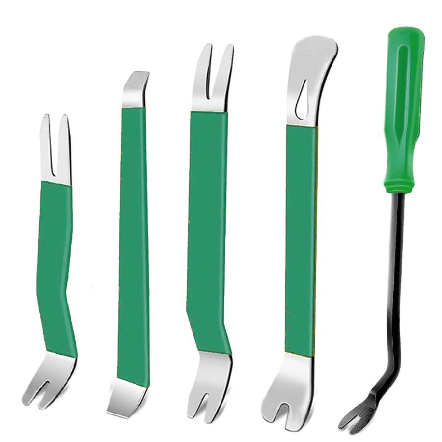 Durable Stainless Steel Pry Tool Set - 5-Piece Kit for Car Audio, Door Panel & Mirror Removal