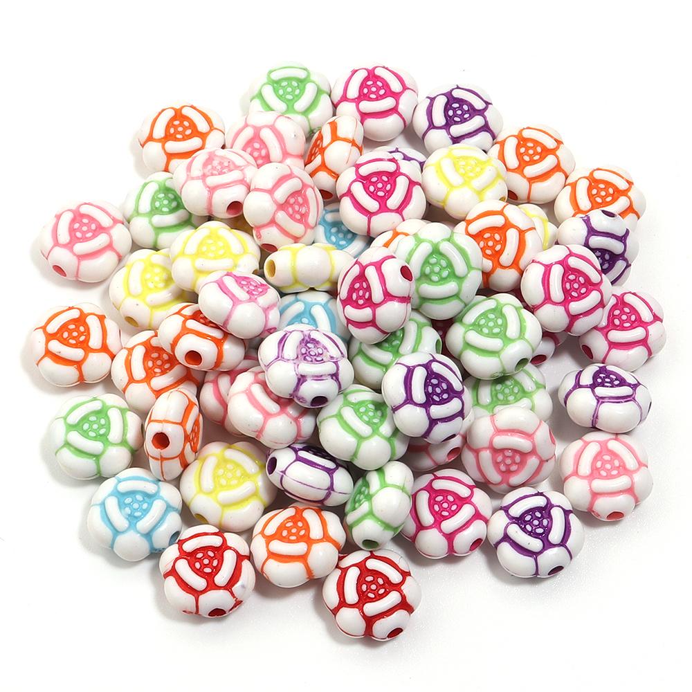 200pcs/lot Multiple Styles Plastic Beads Cat Flower Star Fish Shell Beads Loose Spacer Beads For Jewelry Making DIY Accessories