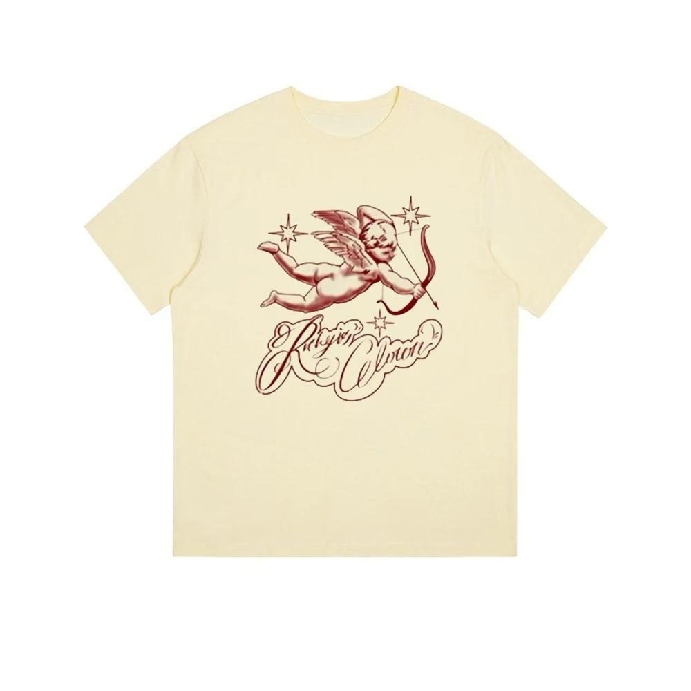 American High Street Cupid's Arrow Print Short Sleeve Women's T-irt Loose Top Streetwear Cute Graphic Clothing