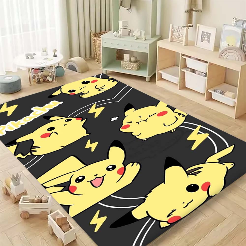 Pokémon Pikachu Print Non-Slip Home Decor Rug, Cute Cartoon Welcome Mat, Perfect Gift for Family and Friends.