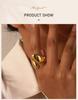 Chunky Open Twist Stackable Rings for Women, Bold Crossover Statement Ring Stainless Steel Jewelry