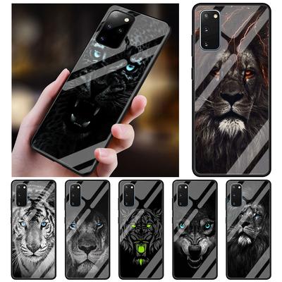 Obal na telefón Animal Lion Wolf Tiger Fashion Glass pre Samsung Galaxy S21 S20 Fe Note 10 Lite S10 S9 S8 Plus 20 Ultra 9 S10e