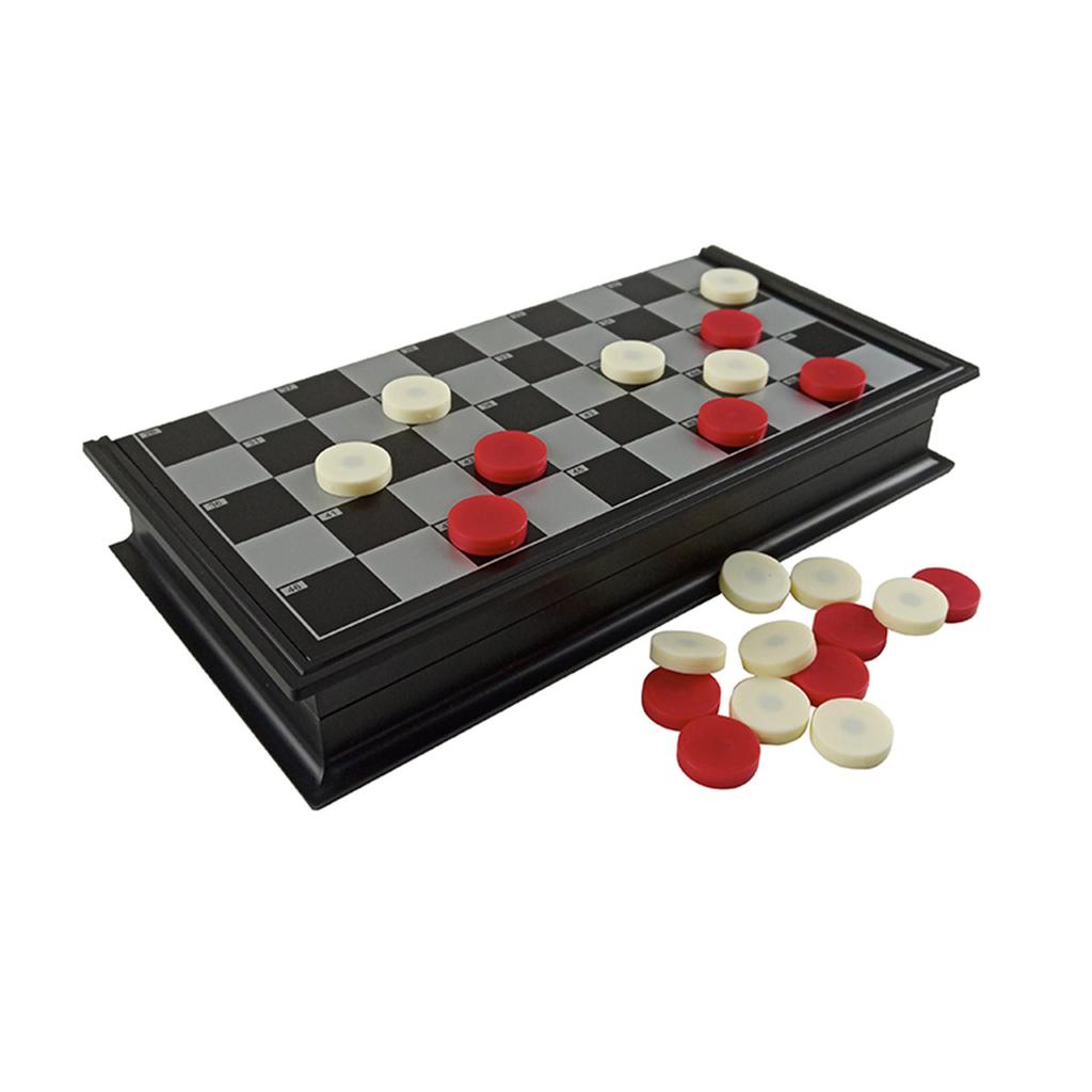 Dame Rote und Weiße Steine 100 Hohe Qualität Magnetisches Faltbrett 25*25Cm Brett 40 Dame-Steine Unterhaltungsspiel