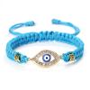 Cross-Border Alloy Bamboo Evil Eye Bracelet: Starry Eyed Woven Couple Bow Design