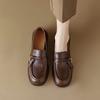 Chaussures en cuir souples style anglais 2025 nouvelles chaussures Le Fu polyvalentes à bout rond chaussures plates pour femmes chaussures mocassins