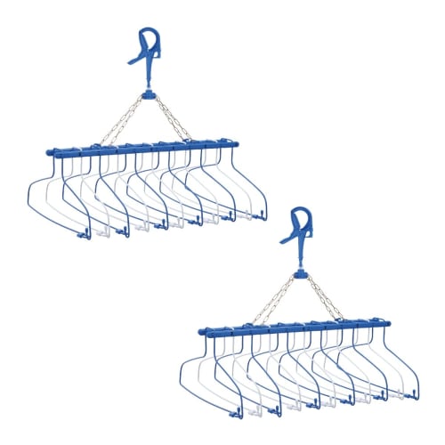 Nishida 11-Row Set (2 Sets) Steel Linear Laundry Hangers (10-Row, 10-Row, 9-Row, 9-Row, 8-Row, 8-Row, Clothes Drying Rack, Indoor Drying, Laundry Acce